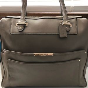 COACH Taylor Bowler Taupe Leather Satchel F30965